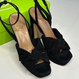Sam Edelman Kirsten Platform Black Suede Heels